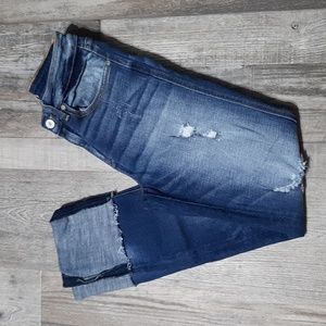 KanCan rolled cuff cropped ankle highrise skinny jeans